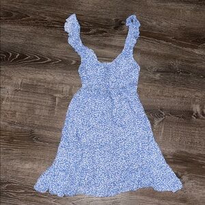 Blue Floral Mini Dress